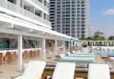 W hotel bar and pool outdoor are mist cooling zone
